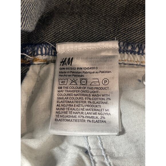 H&M Women's Blue High Waisted Y2k Medium Wash Wide Leg Baggy Denim Jeans Size 6 - Picture 5 of 5